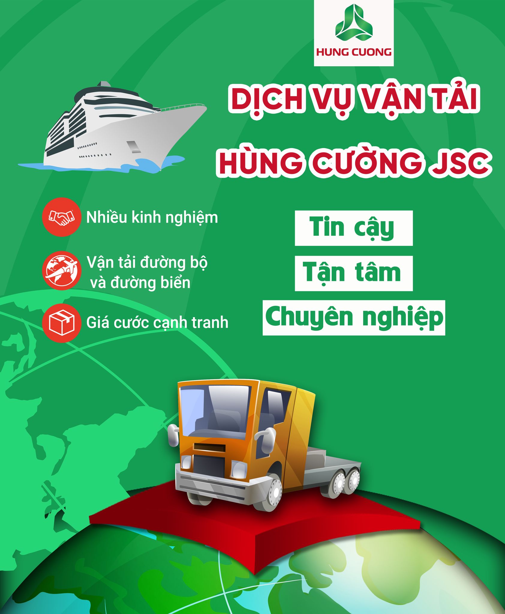Vận Tải Hùng Cường - Đối tác vận chuyển trong và ngoài nước uy tín hàng đầu miền Bắc